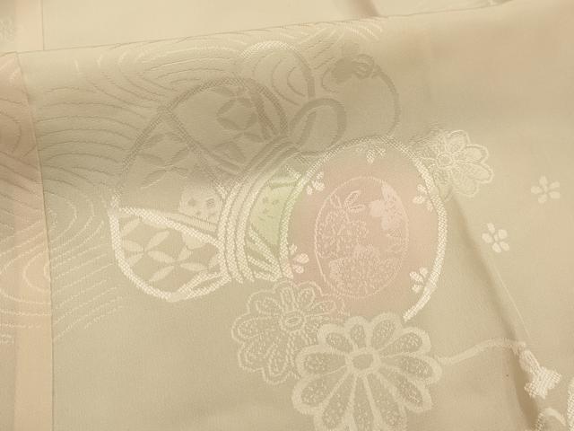 平和屋着物■振袖用長襦袢 袷 流水花鼓文 暈し染め 正絹 逸品 AABJ7972sx