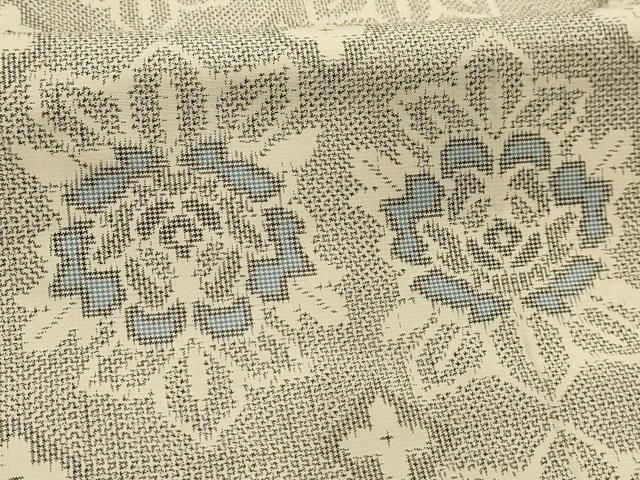 平和屋着物■本場大島紬 草花文 正絹 逸品 AABJ7973sx