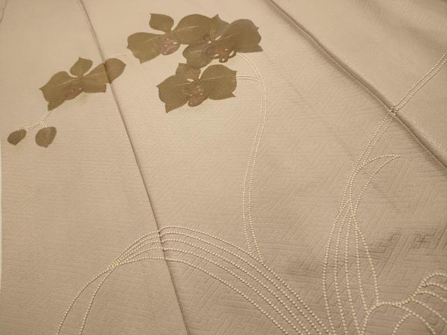 平和屋着物■訪問着 中国三大刺繍 相良刺繍 草花文 金糸 金彩 正絹 逸品 AABJ7993sx