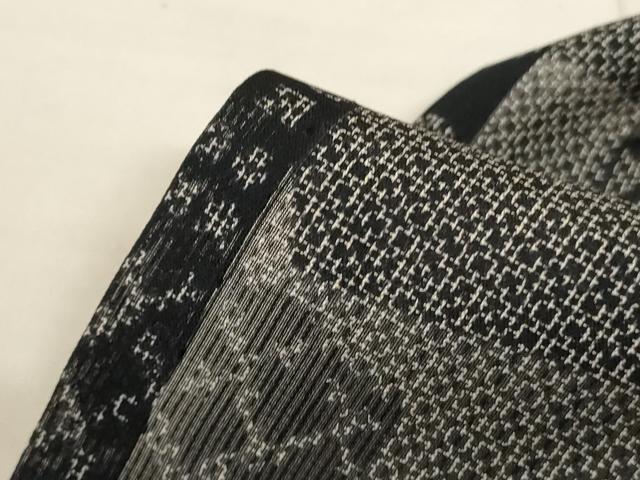 平和屋着物*夏物 小紋 紗 幾何学文様 黒地 洗える着物 AABJ8008jd