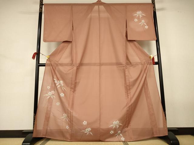 平和屋着物*夏物 訪問着 絽 流水花文 洗える着物 AABJ8024jd