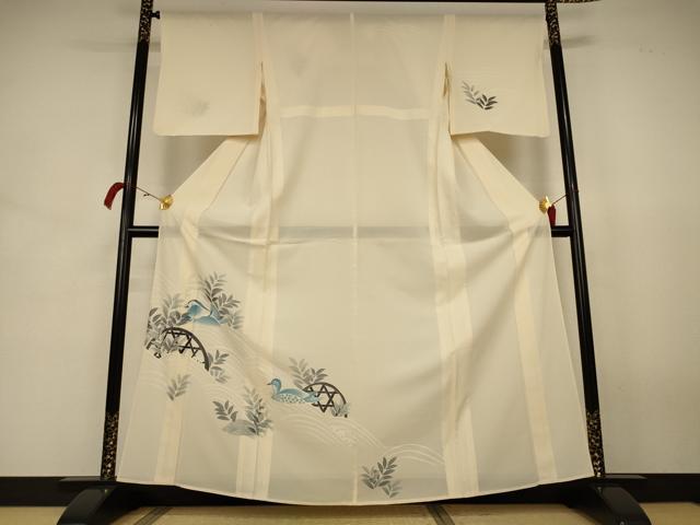 平和屋着物*夏物 訪問着 絽 鴛鴦 正絹 逸品 AABJ8026jd