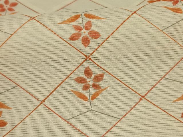 平和屋着物*夏物 小紋 絽 花菱文 ロング丈 洗える着物 AABJ8031jd