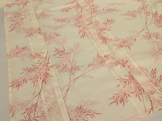 平和屋着物*夏物 小紋 絽 枝葉文 洗える着物 AABJ8036jd