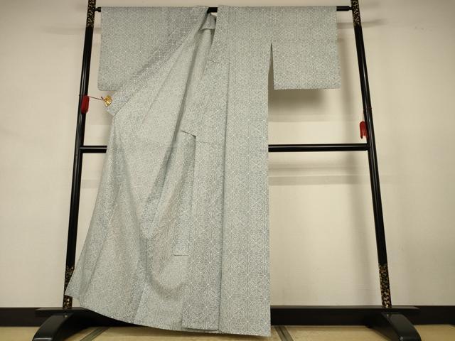 平和屋着物*夏物 小紋 紗 幾何学文様 洗える着物 AABJ8046jd