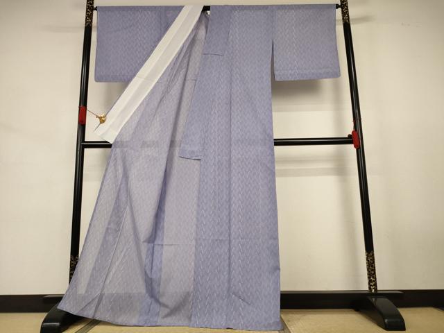 平和屋着物*夏物 小紋 絽 枝葉文 洗える着物 AABJ8047jd