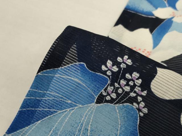 平和屋着物*夏物 小紋 絽 草花文 洗える着物 AABJ8051jd