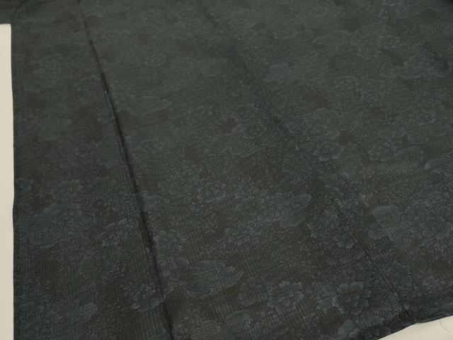 平和屋着物*夏物 小紋 紗 草花文 洗える着物 AABJ8052jd