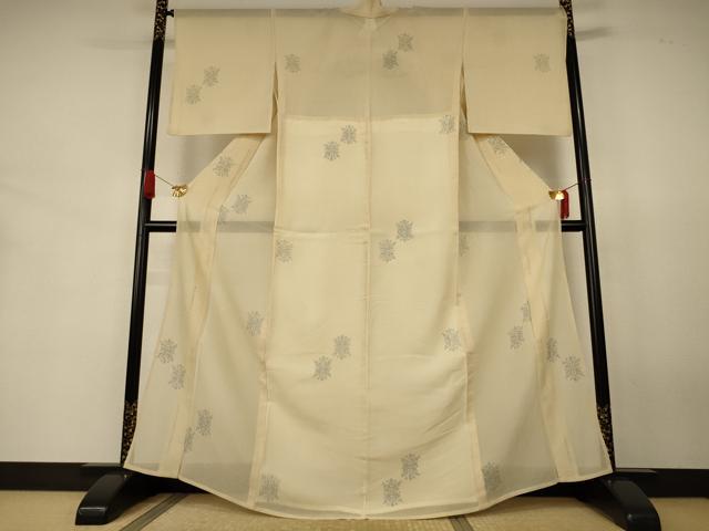 平和屋着物*夏物 紗紬 幾何学文様 正絹 逸品 AABJ8069jd