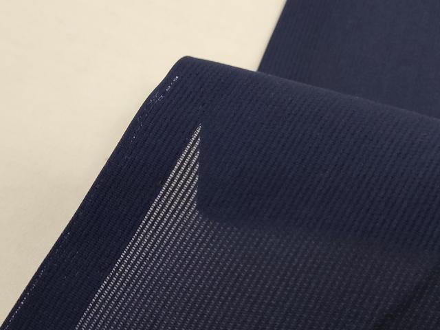 平和屋着物*夏物 色無地 亀甲笹紋紗 藍鉄色 正絹 逸品 AABJ8078jd