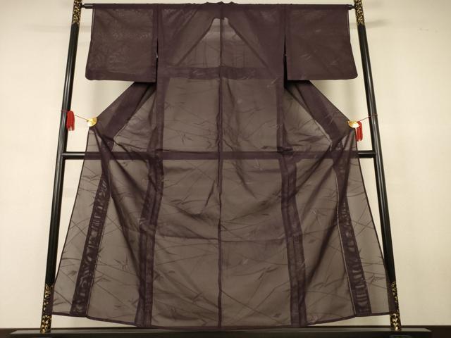 平和屋着物*夏物 小紋 紗 枝葉文 正絹 逸品 AABJ8080jd
