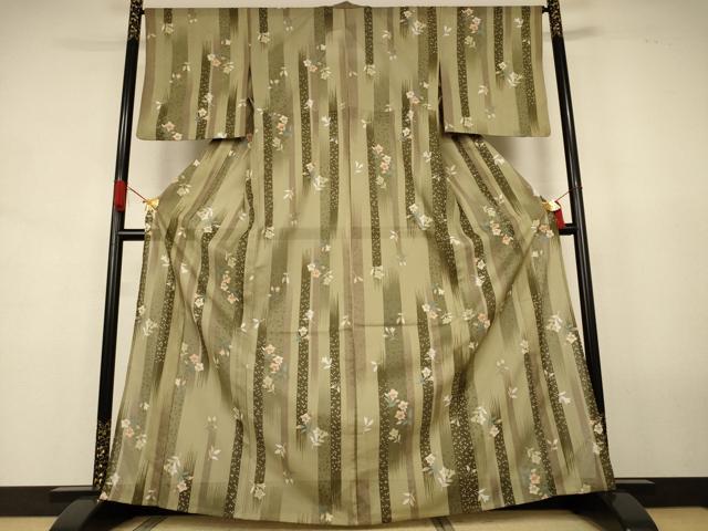 平和屋着物*夏物 小紋 絽 草花間道 洗える着物 AABJ8095jd