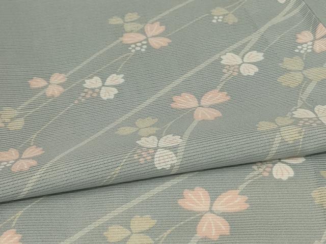 平和屋着物*夏物 小紋 絽 草花文 洗える着物 AABJ8096jd