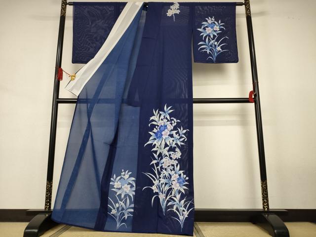 平和屋着物*夏物 訪問着 絽 草花文 洗える着物 AABJ8102jd