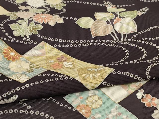 平和屋着物*夏物 訪問着 絽 駒刺繍 流水短冊花文 金彩 正絹 逸品 AABJ8106jd