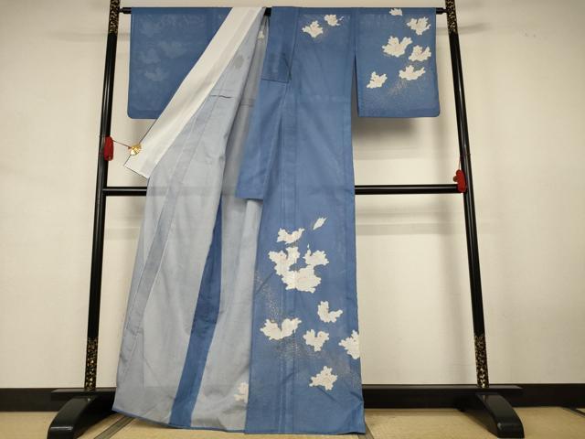 平和屋着物*夏物 訪問着 絽 舞花文 金彩 洗える着物 AABJ8113jd