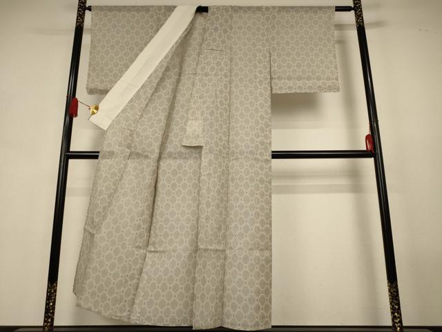 平和屋着物*夏物 本塩沢 夏塩沢 菱文 証紙付き 正絹 逸品 AABJ8116jd