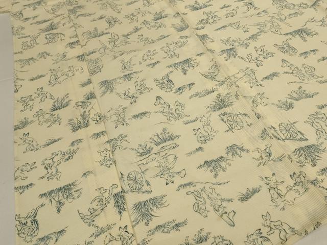 平和屋着物*夏物 小紋 絽 鳥獣戯画 正絹 逸品 AABJ8124jd