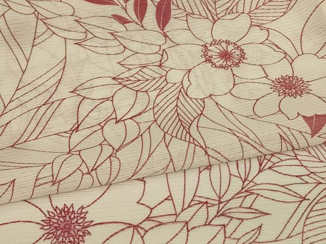平和屋着物*夏物 小紋 絽 草花文 洗える着物 AABJ8143jd
