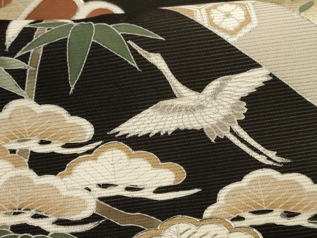 平和屋着物*夏物 黒留袖 絽 束ね熨斗花文 鶴 正絹 逸品 AABJ8154jd