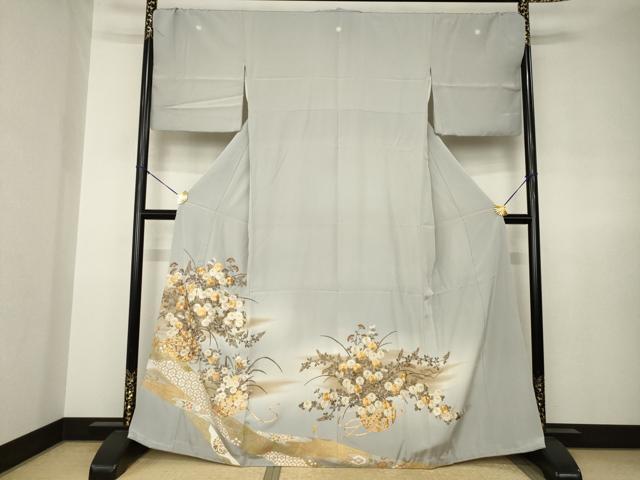 平和屋着物●豪華色留袖 駒刺繍 飾花文 正絹 逸品 未使用 AABJ8164ck