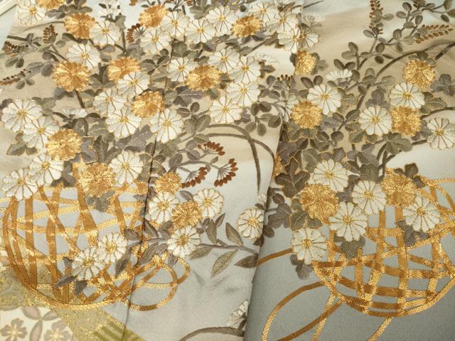 平和屋着物●豪華色留袖 駒刺繍 飾花文 正絹 逸品 未使用 AABJ8164ck