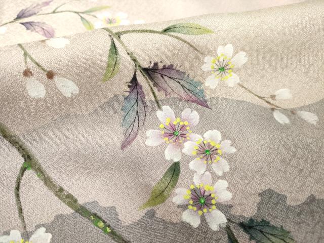 平和屋着物●訪問着 手描き 枝垂れ桜 暈し染め やまと誂製 正絹 逸品 AABJ8171ck