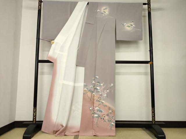 平和屋着物●訪問着 友禅 風景文 暈し染め 三越扱い 正絹 逸品 AABJ8177ck
