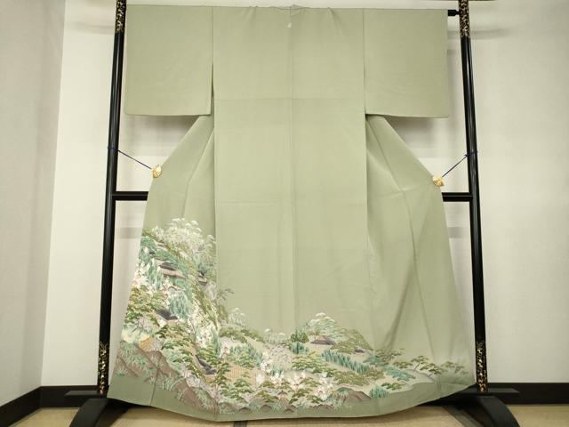 平和屋着物●豪華色留袖 友禅 風景文 正絹 逸品 AABJ8179ck