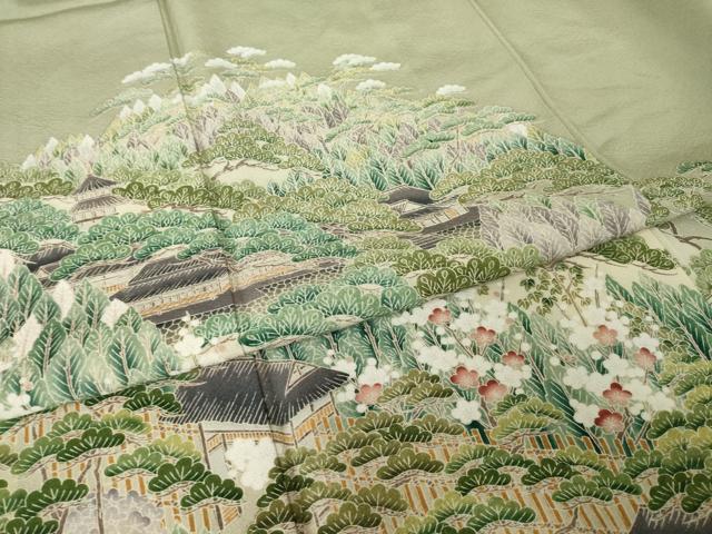 平和屋着物●豪華色留袖 友禅 風景文 正絹 逸品 AABJ8179ck