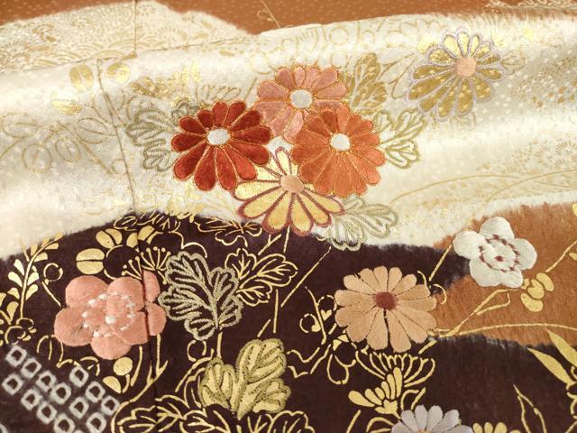 平和屋着物●創業460年・千總 訪問着 駒刺繍 絞り 金彩 正絹 逸品 AABJ8184ck
