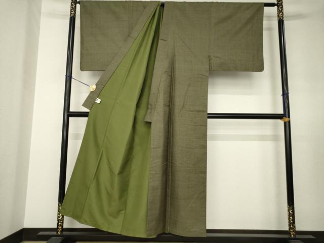 平和屋着物●男性 本場大島紬 アンサンブル 変わり格子 正絹 逸品 AABJ8196ck