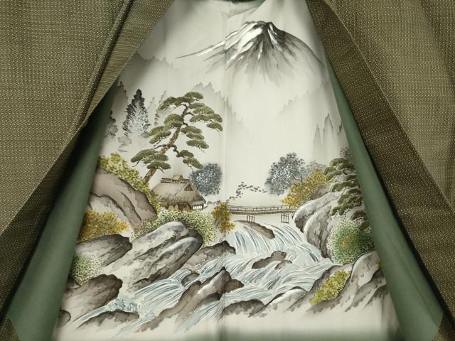 平和屋着物●男性 本場大島紬 アンサンブル 変わり格子 正絹 逸品 AABJ8196ck