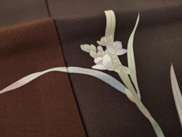 平和屋着物●訪問着 草花文 暈し染め 健勝苑扱い 正絹 逸品 AABJ8199ck