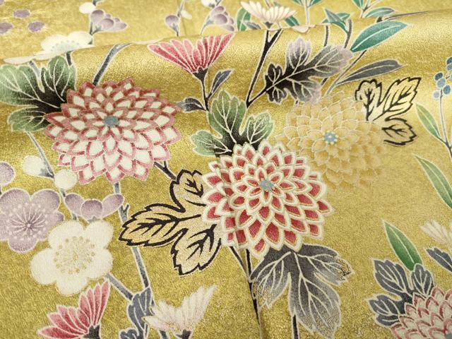 平和屋着物●訪問着 草花文 暈し染め 金彩 正絹 逸品 AABJ8204ck