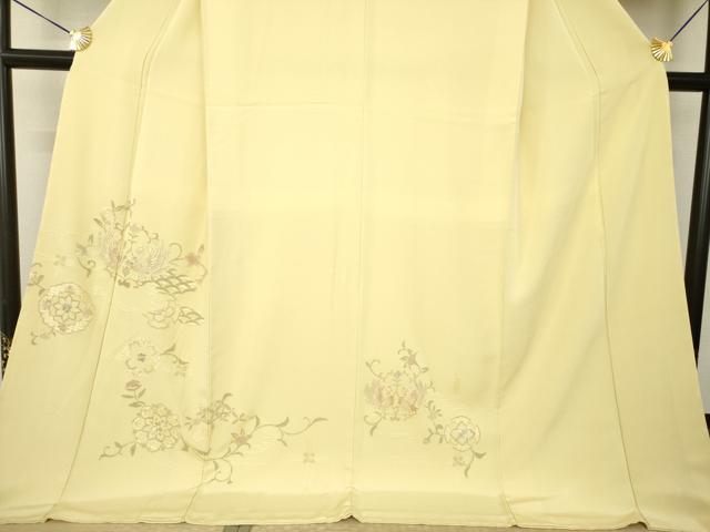 平和屋着物●総刺繍 中国三大刺繍 汕頭刺繍 スワトウ刺繍 訪問着 向い鳥花文 ロング丈 正絹 逸品 未使用 AABJ8208ck