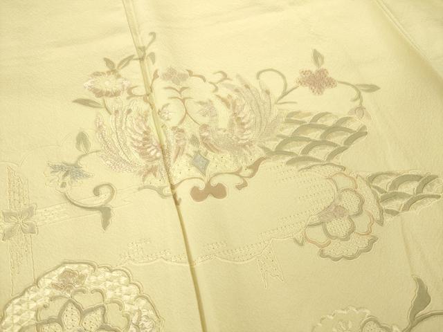平和屋着物●総刺繍 中国三大刺繍 汕頭刺繍 スワトウ刺繍 訪問着 向い鳥花文 ロング丈 正絹 逸品 未使用 AABJ8208ck