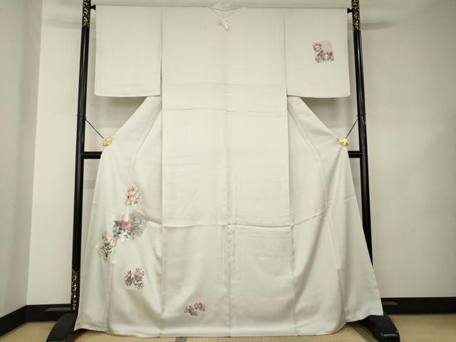 平和屋着物●訪問着 総刺繍 色紙重ね花鳥文 正絹 逸品 AABJ8209ck