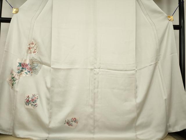 平和屋着物●訪問着 総刺繍 色紙重ね花鳥文 正絹 逸品 AABJ8209ck