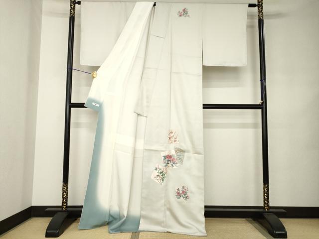 平和屋着物●訪問着 総刺繍 色紙重ね花鳥文 正絹 逸品 AABJ8209ck