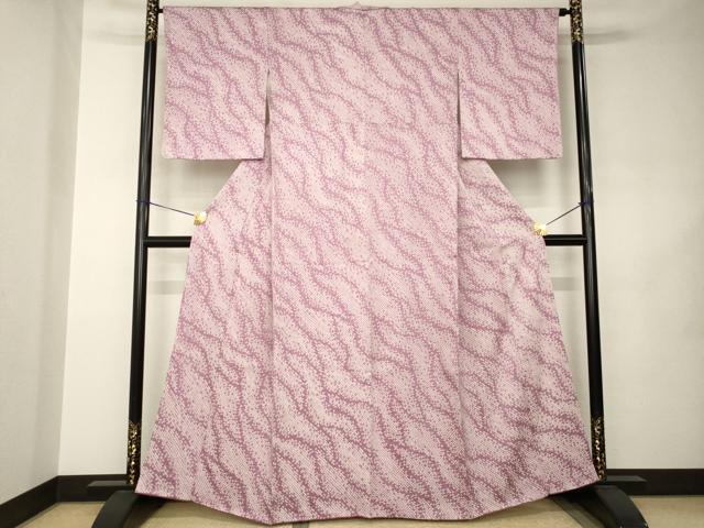 平和屋着物●上質な小紋 総絞り 霞文 正絹 逸品 AABJ8211ck