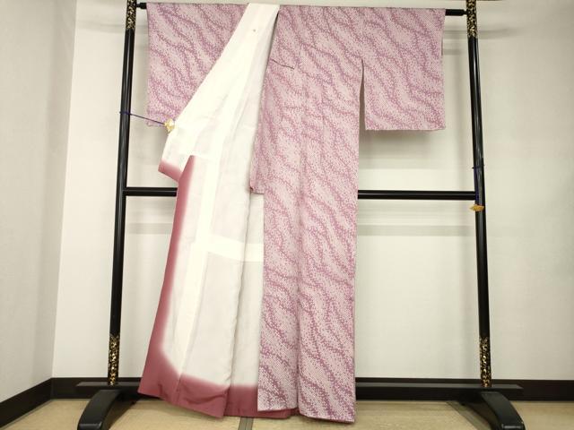 平和屋着物●上質な小紋 総絞り 霞文 正絹 逸品 AABJ8211ck