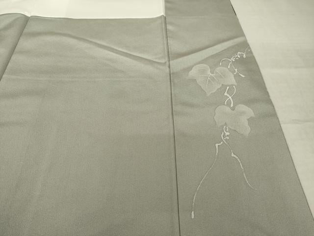 平和屋着物●訪問着 作家物 ろうけつ染 葡萄蔦の葉文 正絹 逸品 AABJ8214ck