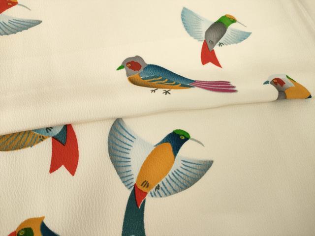 平和屋着物●訪問着 鳥 正絹 逸品 AABJ8218ck