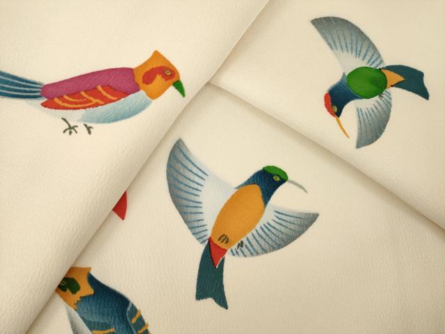 平和屋着物●訪問着 鳥 正絹 逸品 AABJ8218ck