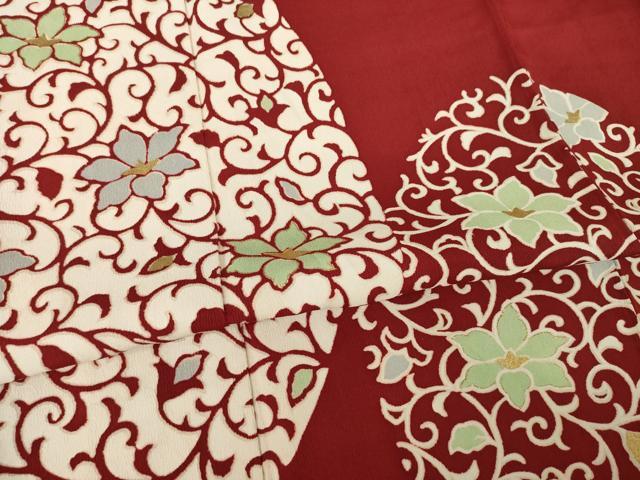平和屋着物●訪問着 花唐草文 金彩 正絹 逸品 AABJ8227ck