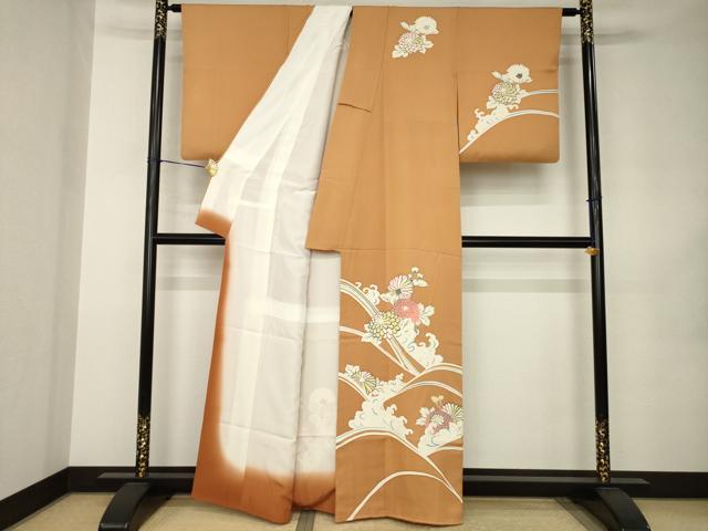 平和屋着物●訪問着 立波花文 正絹 逸品 AABJ8235ck