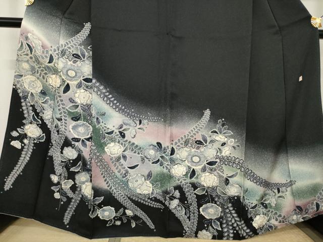 平和屋着物●訪問着 作家物 辻が花 舞花文 暈し染め 正絹 逸品 AABJ8239ck