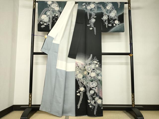 平和屋着物●訪問着 作家物 辻が花 舞花文 暈し染め 正絹 逸品 AABJ8239ck