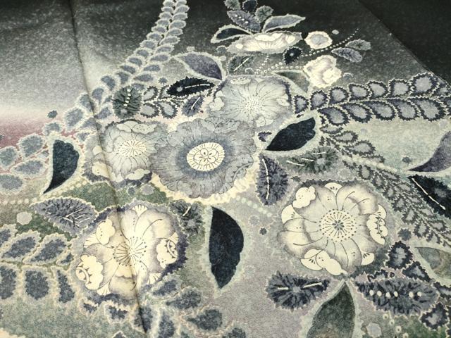 平和屋着物●訪問着 作家物 辻が花 舞花文 暈し染め 正絹 逸品 AABJ8239ck